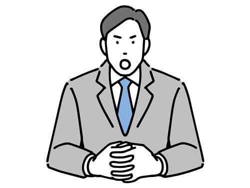 厳しいアナウンスをする人