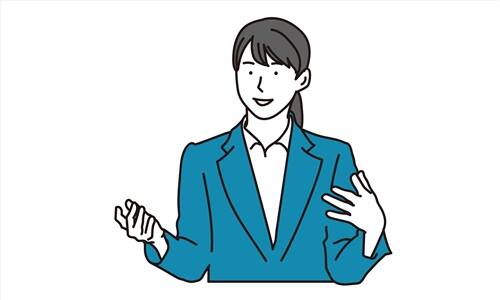 レクチャーする女性