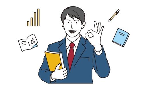 春の新年度に手続きを確認して安心する男性のイメージ